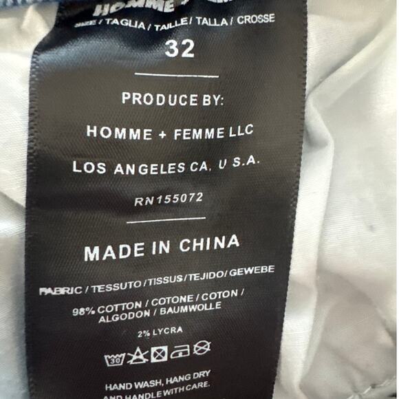 Homme + Femme Denim Shorts Embroidered Flowers Hummingbirds Size 32 Streetwear - Picture 8 of 8